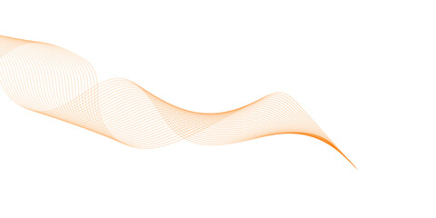 abstract vector orange wave lines on white background.	