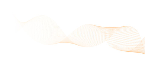 abstract vector orange wave lines on white background.	