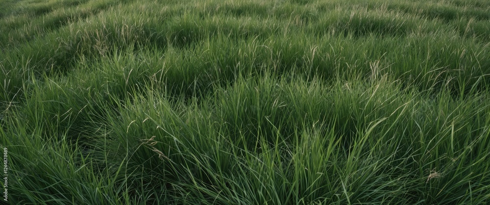 Aufkleber lush green grass forming a circular pattern in a field during daylight with texture details and natu