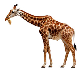Fototapeta premium PNG Giraffe eating wildlife animal mammal.