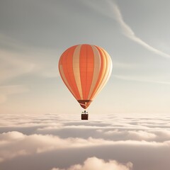 Fototapeta premium hot air balloon over cloudy sky