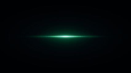 Horizontal Green Light Streak on Dark Background