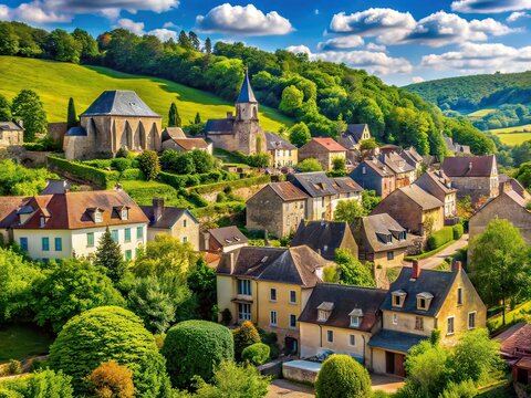 Crapaud Candid Photography AI Photo, French Village, Charming Scenery, Outdoor Shots