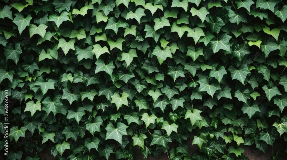 Poster ivy leaves texture background with green foliage in a dense pattern natural botanical design copy sp