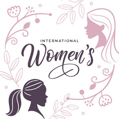 INTERNATIONAL WOMEN'S DAY silhouette vector illustration