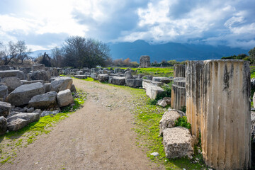 The remains of the ancient city of Limyra, are situated on the Kumluca-Finike road 11 km after Kumluca, in Zengerler village, and on the mountain hillsides to the Finike plain, Antalya 