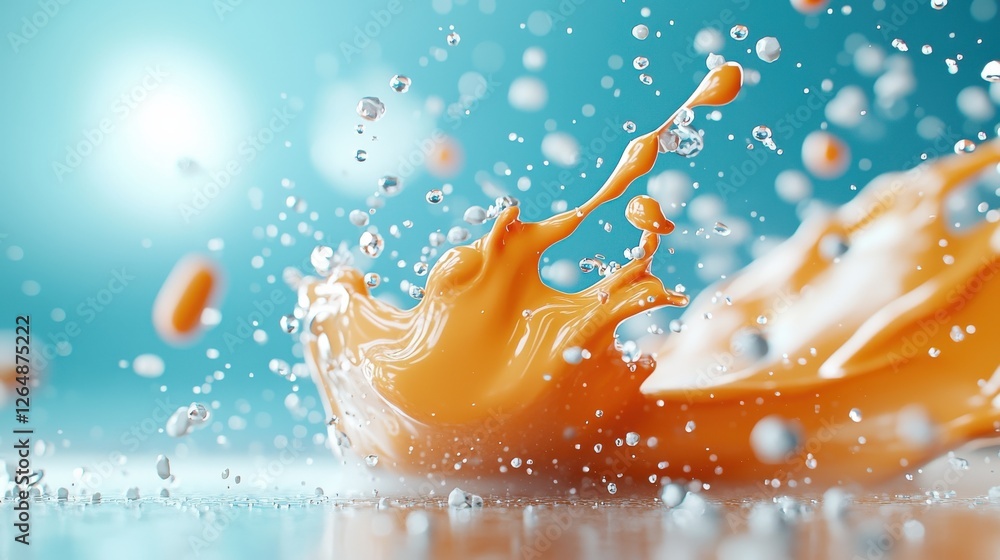 Poster vivid liquid paint explosion with hypnotic motion and vibrant colors abstract and dynamic digital ar