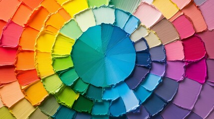 Obraz premium Seasonal Spectrum Palette: Vibrant Hues in Circular Arrangement
