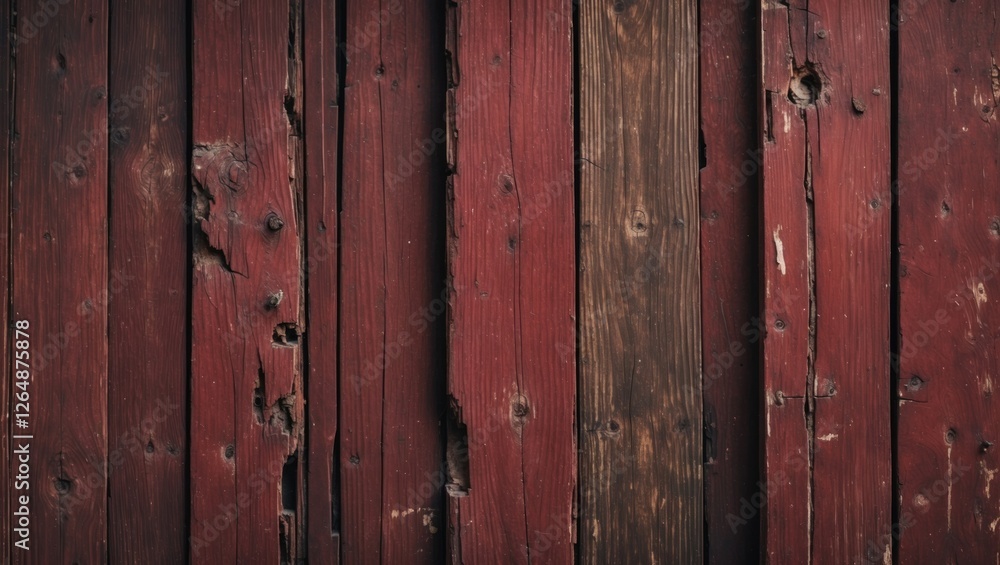 Poster red and brown weathered wooden planks with visible grain and texture suitable for backgrounds and de