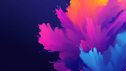 Vibrant color explosion, abstract art, dark background, website banner