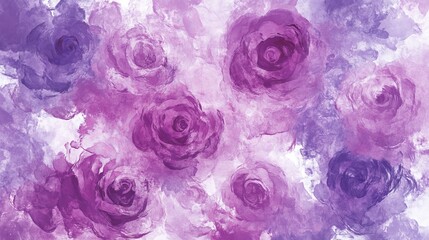 Seamless floral pattern with roses, watercolor. 
