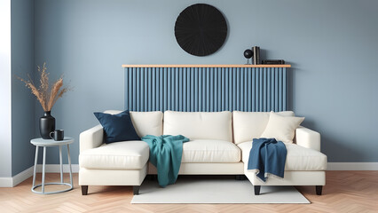 This modern living room boasts a comfortable sofa and stylish interior design