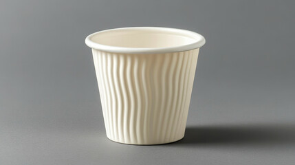 Closeup front view disposable takeaway coffee cup