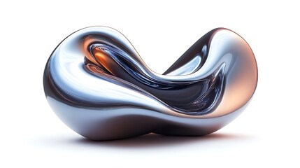 Sleek and Shiny Abstract Object with Glowing Accents