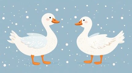 Duck, goose. Design for print, sticker, party decoration, logo, emblem, magazine prints or journal article, t-shirt design, poster. Vector illustration with Riso print effect