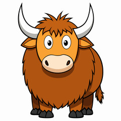 vector illustration of cartoon bull