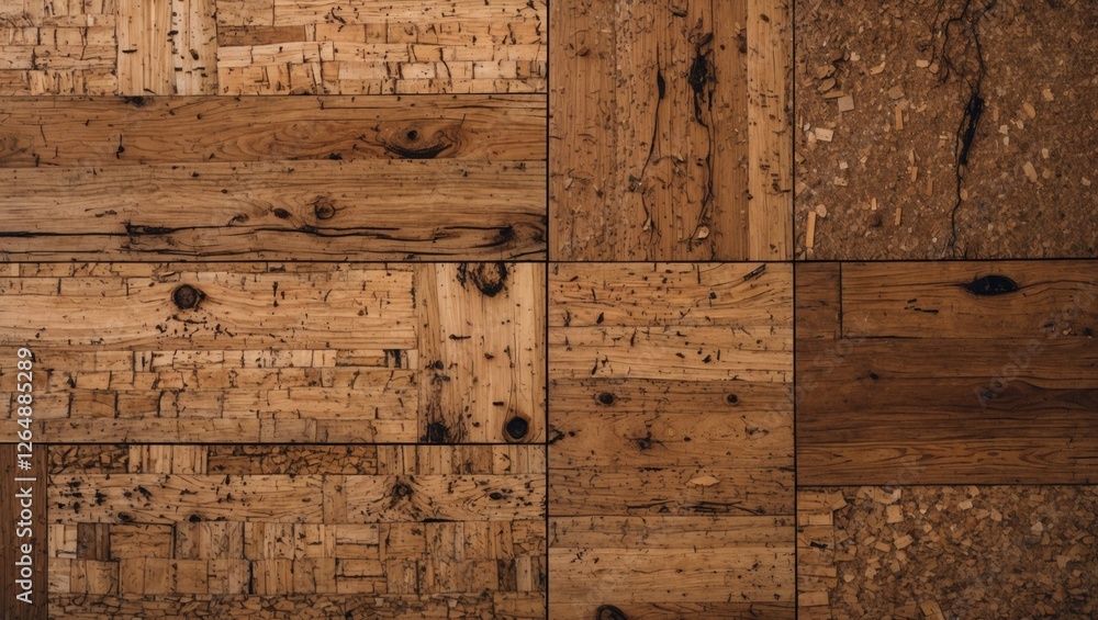 Poster wooden flooring texture with various patterns and grains in natural colors for background or design 