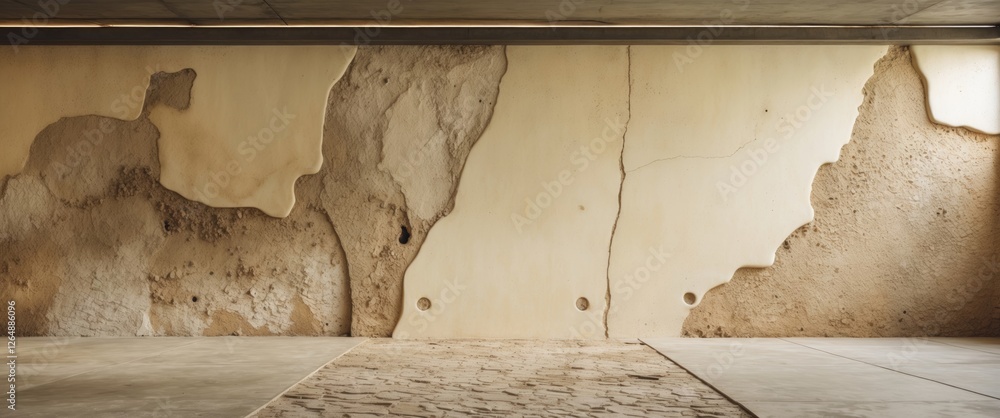 Poster textured wall with abstract patterns and natural earthy colors in modern architecture interior copy 