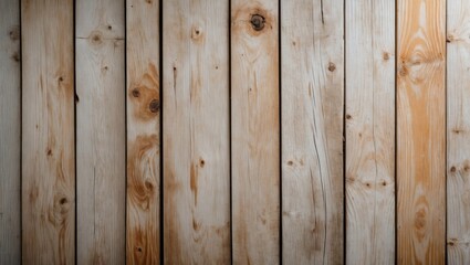 Obraz premium Textured wooden wall background with vertical planks in light beige and brown tones ideal for design use with Copy Space