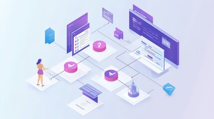 Obraz premium marketing automation system in action, showcasing tools like email scheduling, lead generation forms, and customer segmentation
