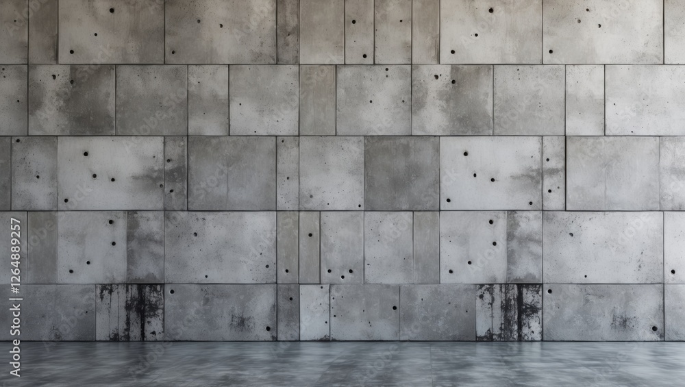 Poster concrete wall surface with industrial texture and patterns suitable for backgrounds and interior des