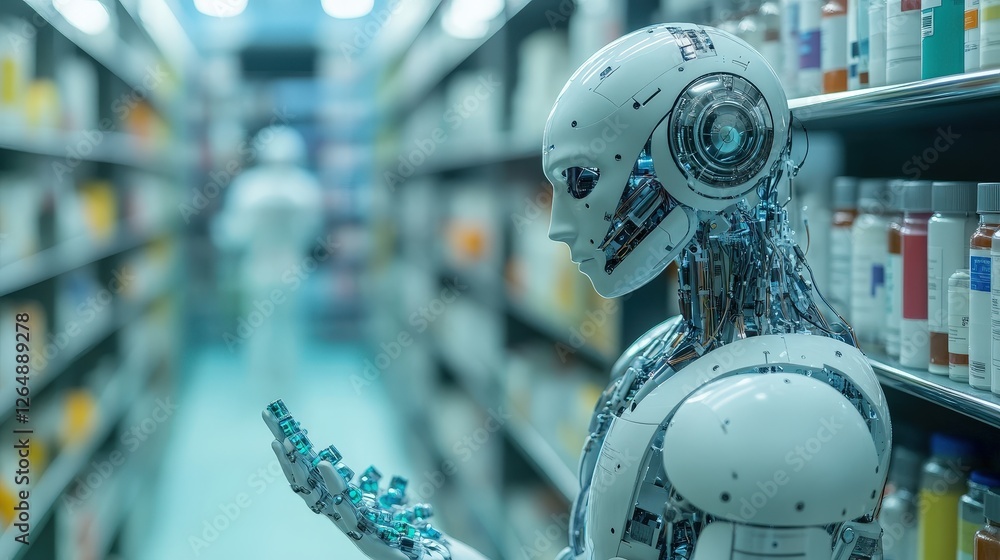 Poster ai system assisting in drug discovery, analyzing vast datasets of chemical compounds and predicting 