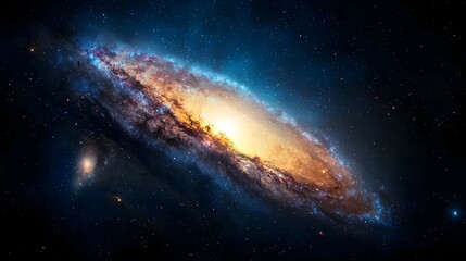 Fototapeta premium Majestic Spiral Galaxy in Deep Space with Brilliant Colors
