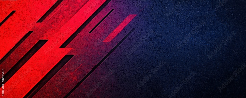 Poster Abstract Background with Red and Blue Slanting Lines and Grunge Texture for Creative Design Projects