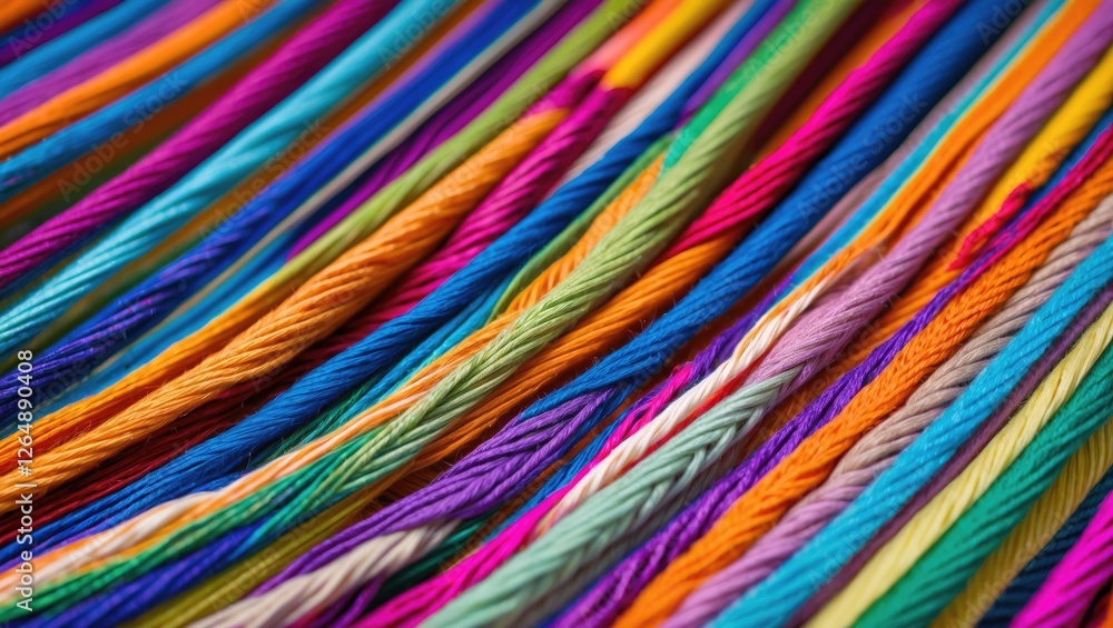 Aufkleber Colorful twisted threads or yarns arranged in a vibrant pattern with a focus on texture and detail Copy Space