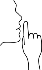 vector be quiet hand sign