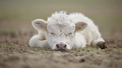 Fototapeta premium calf in a field
