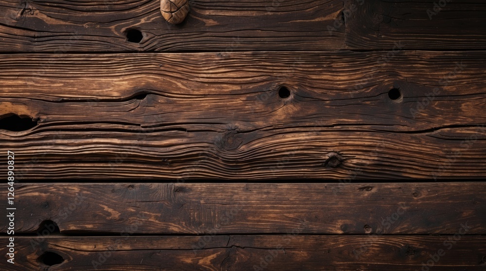 Aufkleber dark weathered wooden planks surface with unique textures and knots suitable for background or desig