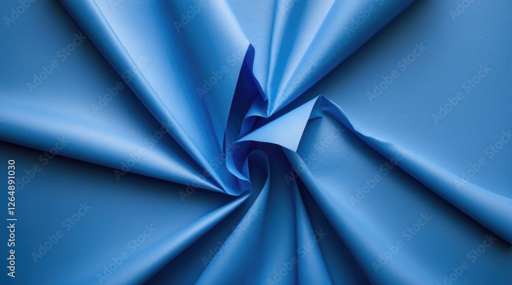 Poster blue fabric texture wavy background with pleats and folds ideal for textile and design projects copy