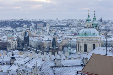 Prague winter panorama (Czech republic)