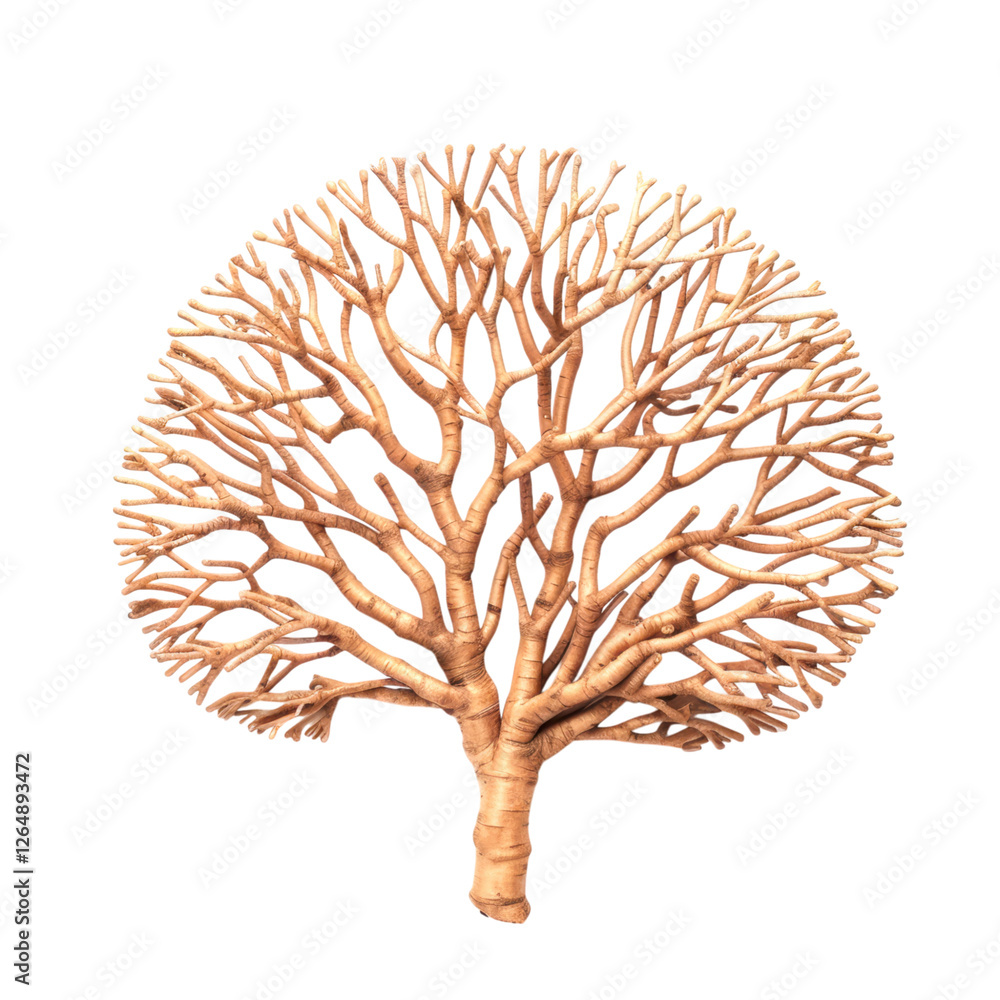 Poster abstract tree with intricate branches on transparent background
