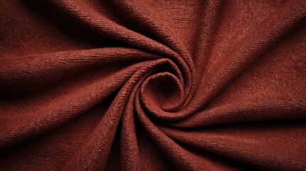 Fototapeta premium Crimson textile fabric swirling design with soft texture detailed background for versatile use Copy Space