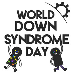 WORLD DOWN SYNDROME DAY silhouette vector illustration