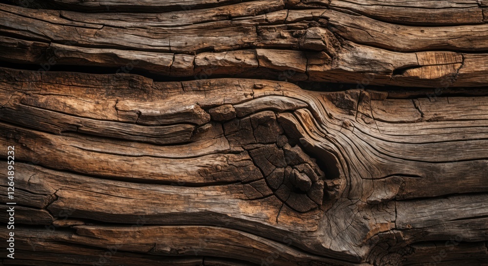 Poster Textured close-up of weathered wood surface with intricate patterns and natural grain details suitable for background use Copy Space