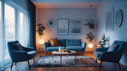 Peaceful minimalist Scandinavian living room featuring a neutral gray couch and clean design offering a calm functional space for relaxing Modern Interior Design Inspiration