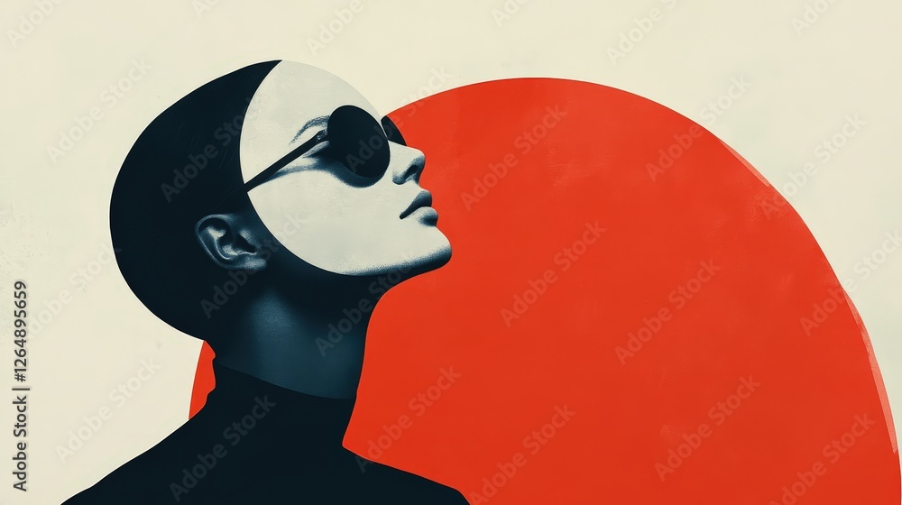 Fototapete a minimalist poster design with bold typography and a simple color palette, delivering a powerful me