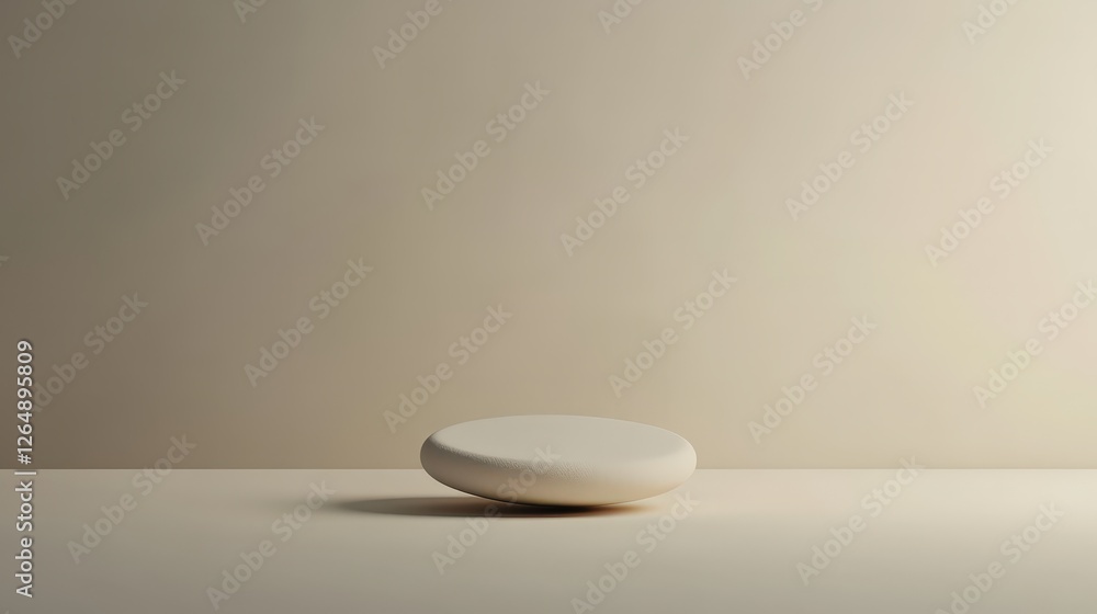 Poster a minimalist scene with a single, perfectly round shape on a muted background, emphasizing the simpl