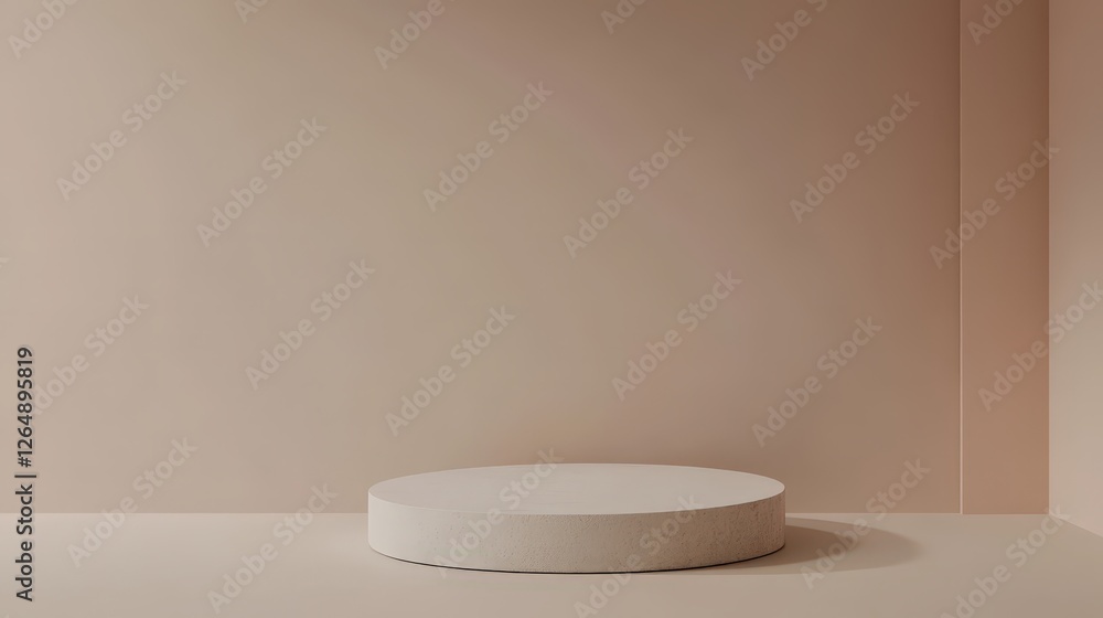 Poster a minimalist scene with a single, perfectly round shape on a muted background, emphasizing the simpl
