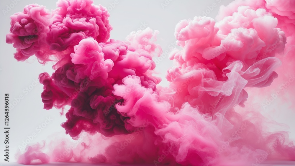Poster colorful pink smoke abstract background with flowing patterns and ethereal textures, ideal for artis