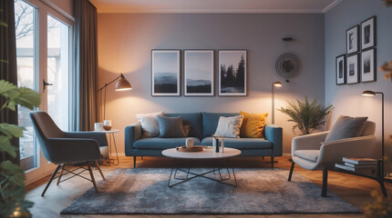 Scandinavian interior living room featuring neutral gray couch minimalist style and cozy decor for a functional yet stylish space Modern Interior Design Inspiration