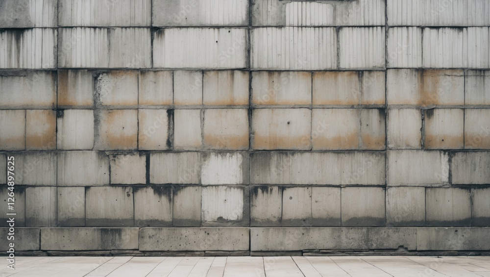 Poster concrete wall with weathered texture and industrial style, featuring muted color tones and visible i