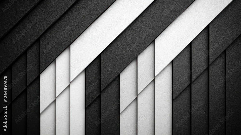 Poster Abstract Layered Texture in Black and White with Geometric Patterns and Modern Design Elements