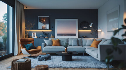 Scandinavian living room featuring neutral gray couch and minimalist design elements ideal for those seeking a fresh modern look Modern Interior Design Inspiration