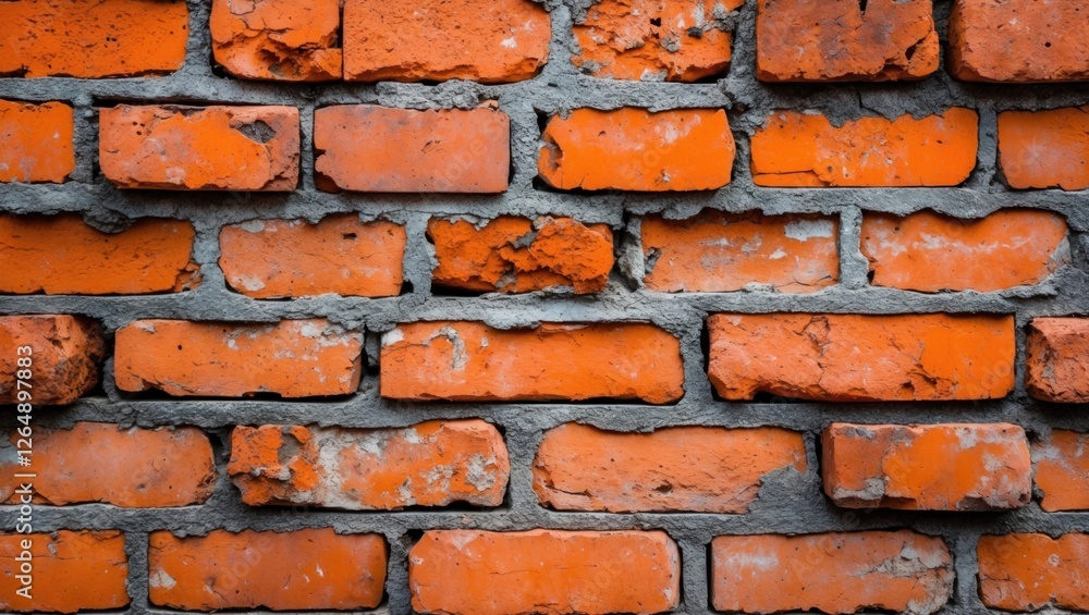 Aufkleber textured orange brick wall with irregular surface detail and visible mortar joints suitable for back