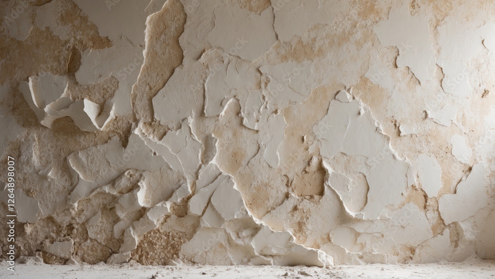 Poster textured abstract wall with peeling paint in neutral tones suitable for backgrounds and design proje