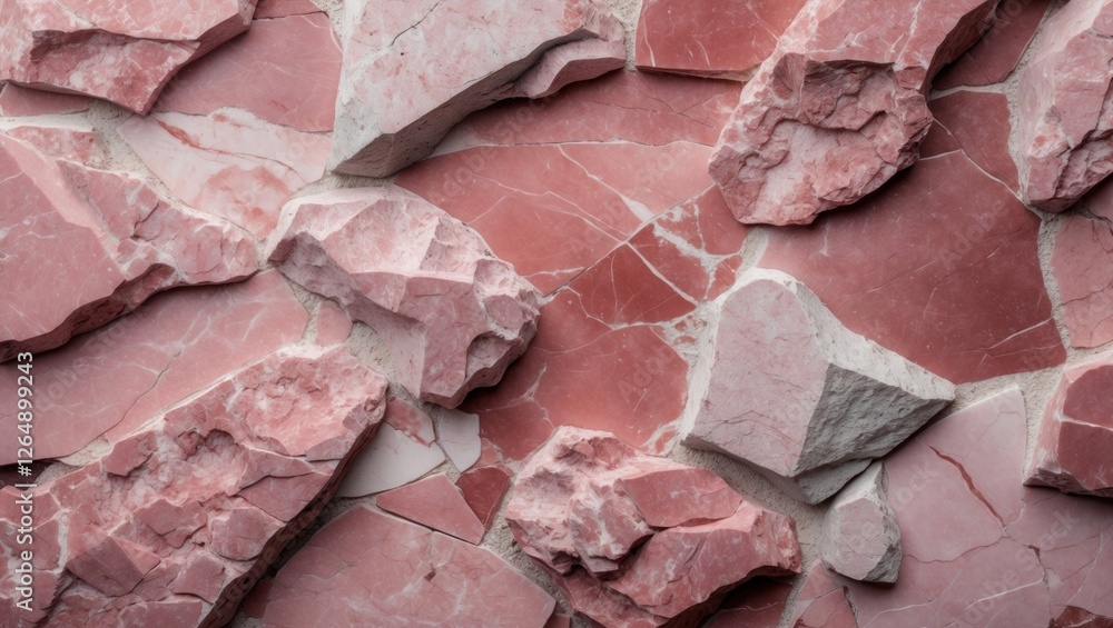 Poster Abstract background of irregular pink marble stones with textured surface and natural patterns suitable for various design applications Copy Space